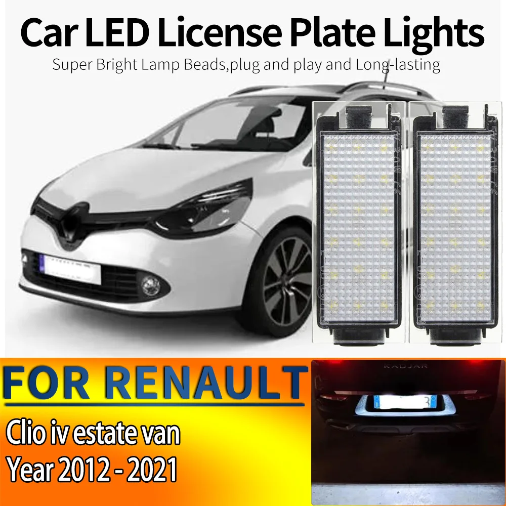 2 Stück LED-Kennzeichenbeleuchtung für RENAULT, Clio IV Kombi, Kh_ 2012-2021, Clio IV Schräghecklimousine, Bh_ 2012-2021.