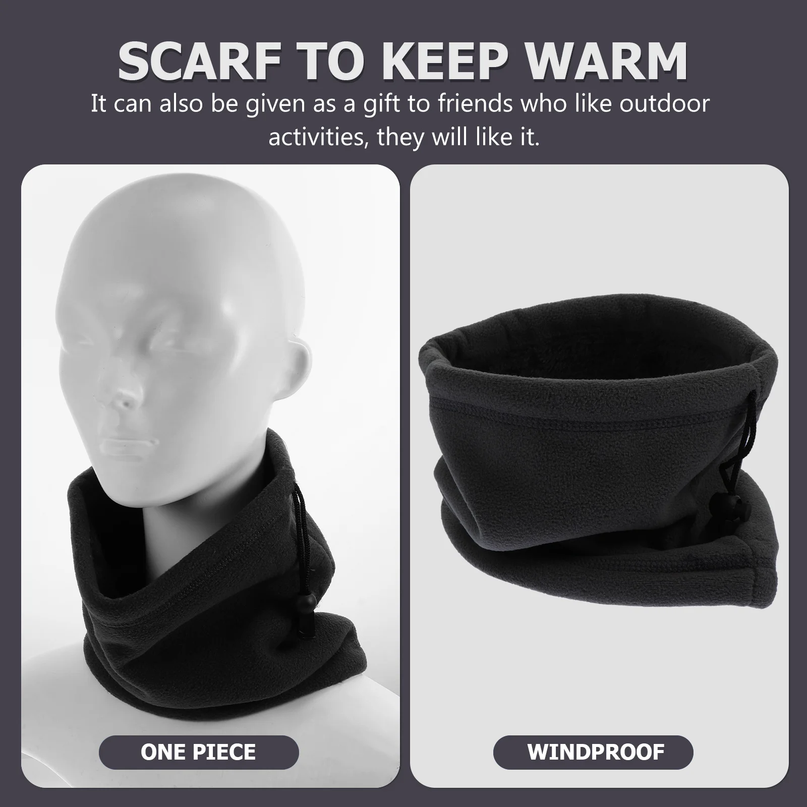 

1pc Warm Neck Gaiter Thickened Fleece Neck Cover For Winter Windproof Thermal Protection Outdoor Riding Hiking Camping