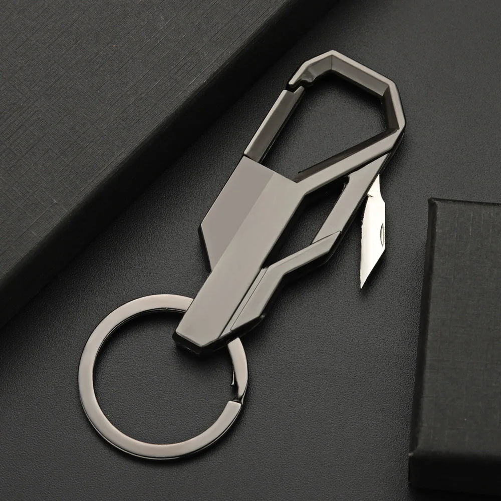 Fahion Mini Small Knife Keychain Foldable Personalized Lettering Name For Car Key Holder Ring Chain Men\'s Metal Keyring K413