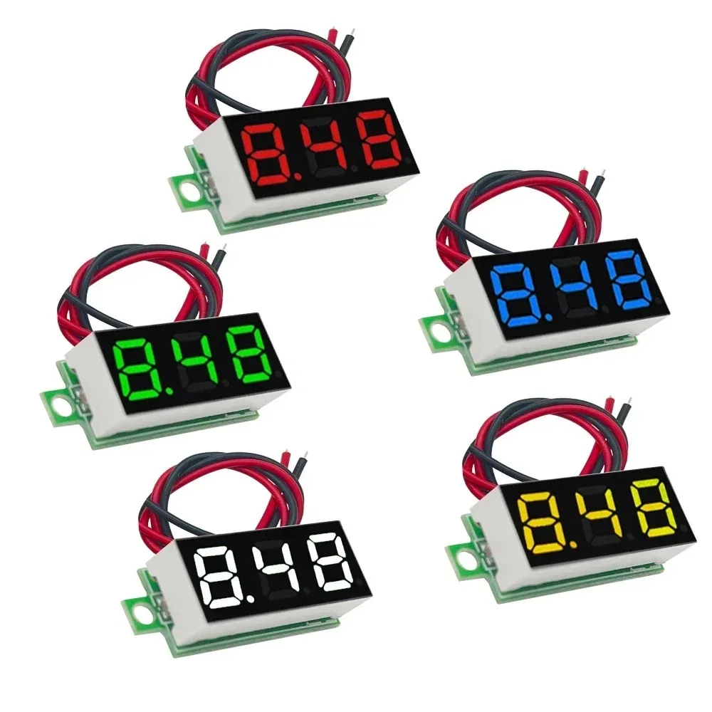 0 28 Inch DC LED Digital Voltmeter 0 100V Voltage Meter Auto Car Mobile Power Voltage Tester Detector 12V Red Green Blue Yellow