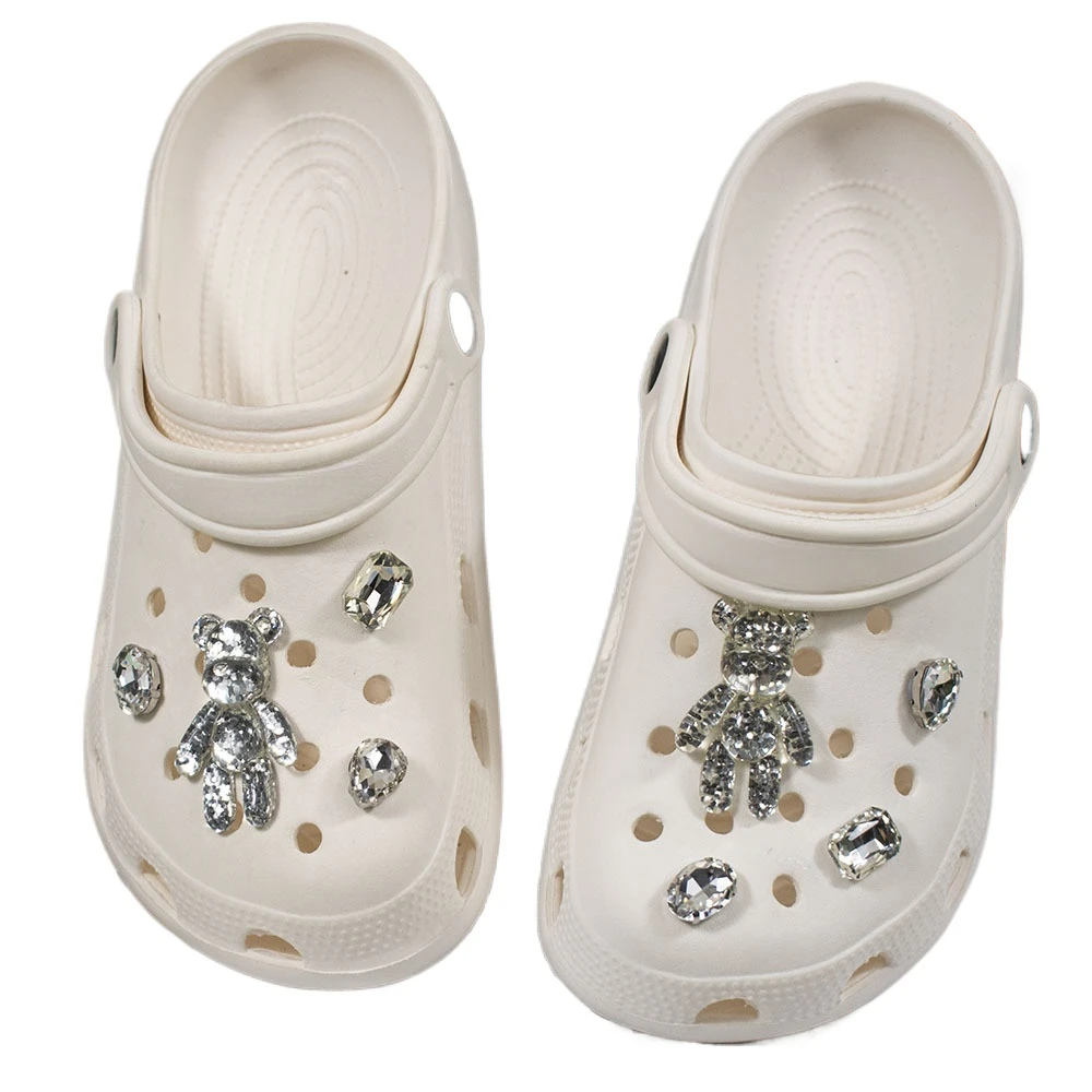سحر الأحذية ل Crocs DIY الكرتون كريستال الدب حجر الراين زينة الأحذية اكسسوارات سحر ل قباقيب حقيبة الشرائح الصنادل