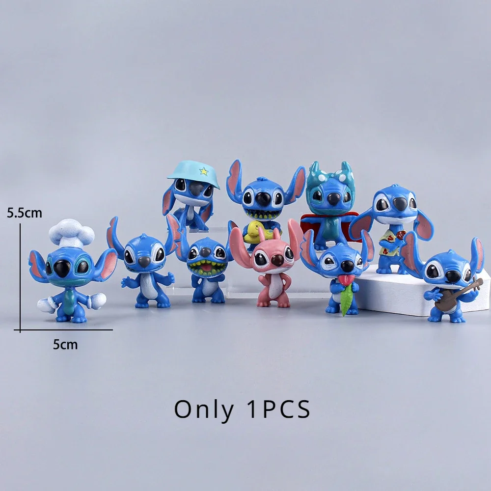 1 pcs Disney Stitch Toys Cartoon Decorative Articles Hand Operated Anime Dolls Automotive Accessories Cake Decoration Kids Gift