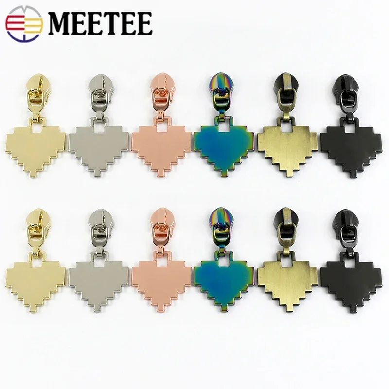 5/10/20Pcs 5# Meetee Zipper Sliders for Nylon Zippers Clothes Jacket Zip Puller Backpack Zips Head Repair Kit Sewing Accessories