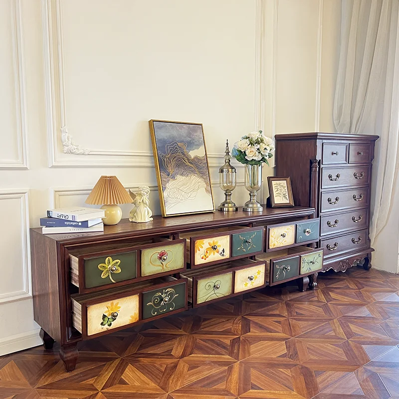 

Floor TV Cabinet Living Room Wooden Storage Locker Apartment Universal Tv Table French Style Fernsehen Tisch Furniture Home