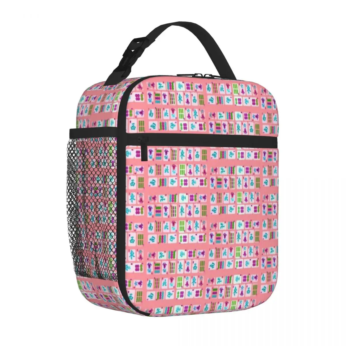 Hot Sale Pink Tiles Trendy School Lunch Bag Kid Outdoor Class Lightweight Lunch Bag