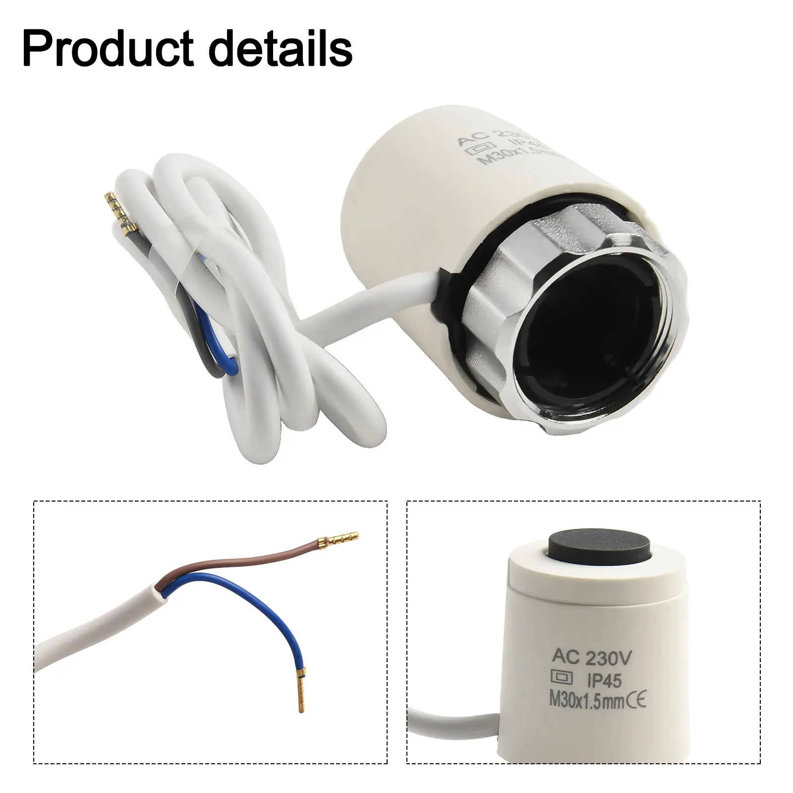 Thermostatic Actuator for Electric Floor Heating 230V AC 50 Hz M30 x 1.5mm Thread 110N Output Force Compact Build