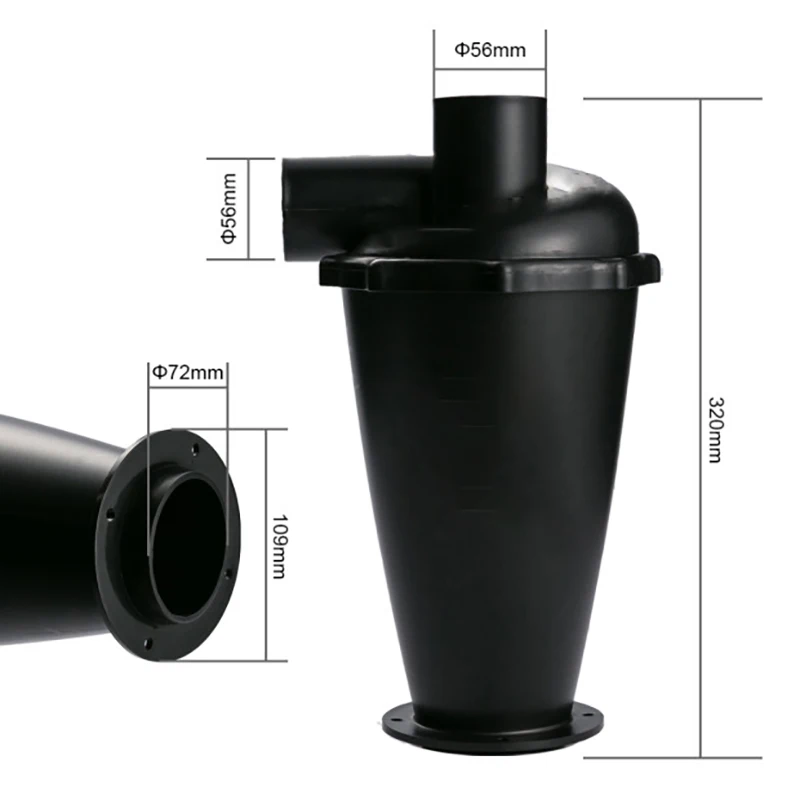 Nowy szósty przemysłowy filtr cyklonowy z kołnierzem turbodoładowany domowy odkurzacz odpylacz ręczne zamiatarki