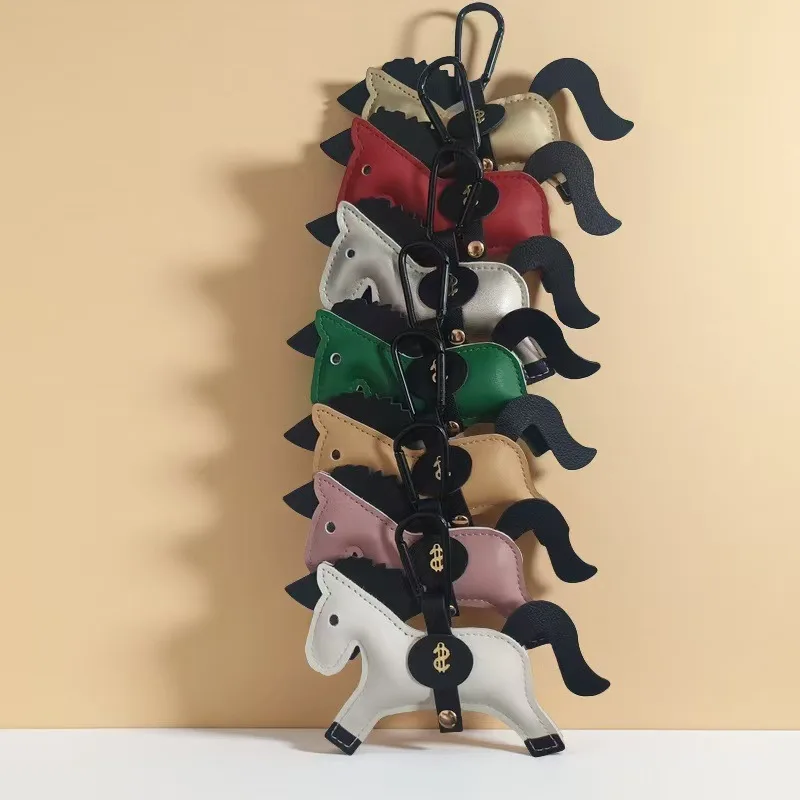 European and American New Pony Leather Car Keychain Pendant Keychain Will Be Rich Soon Bag Pendant Cute Keychain