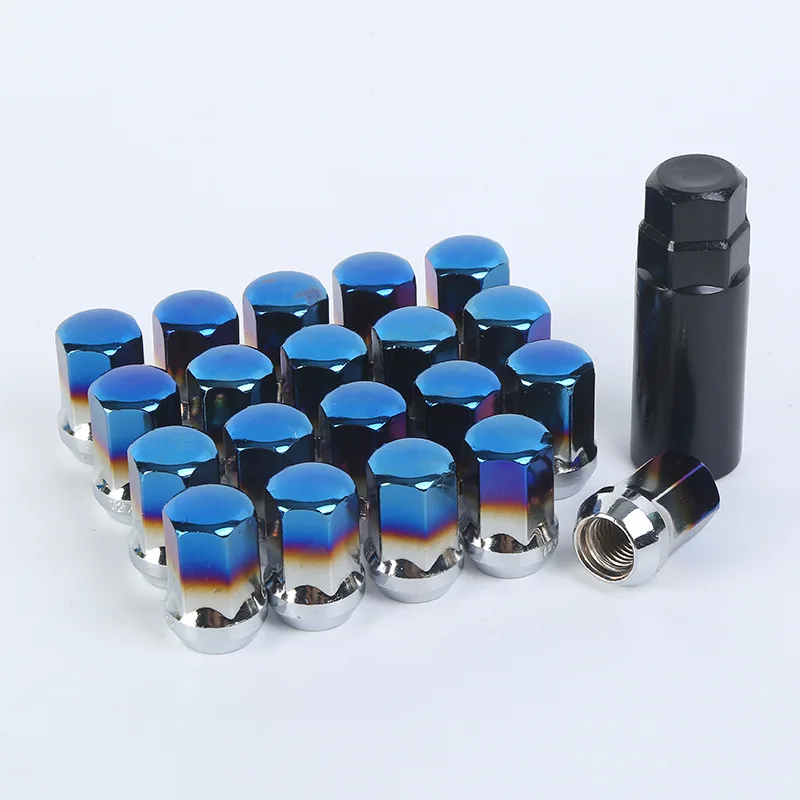 1Set M12x1.5 M12x1.25 Wheel Nuts Car Tire Lug Nuts Auto Wheel Hub Lock Nuts Replacement Modification Wheel Screw 32MM*20MM*17HEX