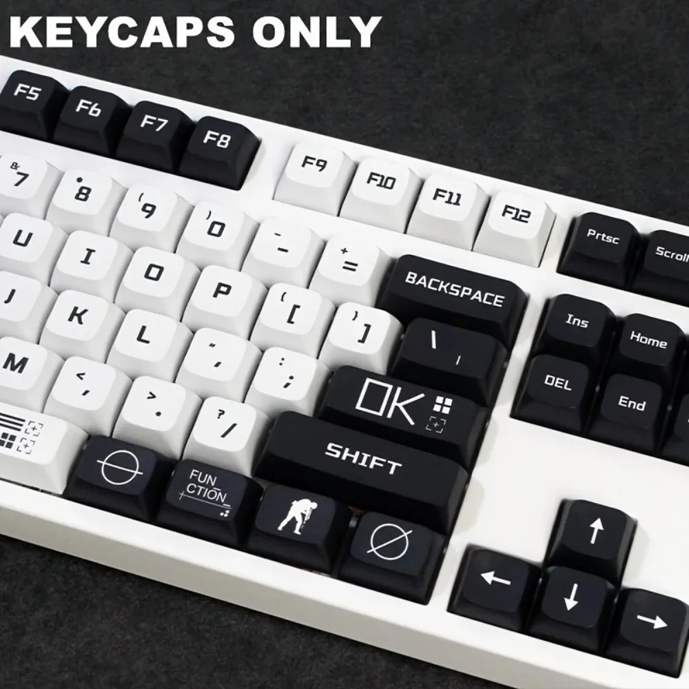 Imagem -04 - Csgo Conjunto Impresso Xda Keycaps Pbt 132 Teclas Cartoon Preto e Branco Faça Você Mesmo para 60 84 98 108 Teclados Mecânicos