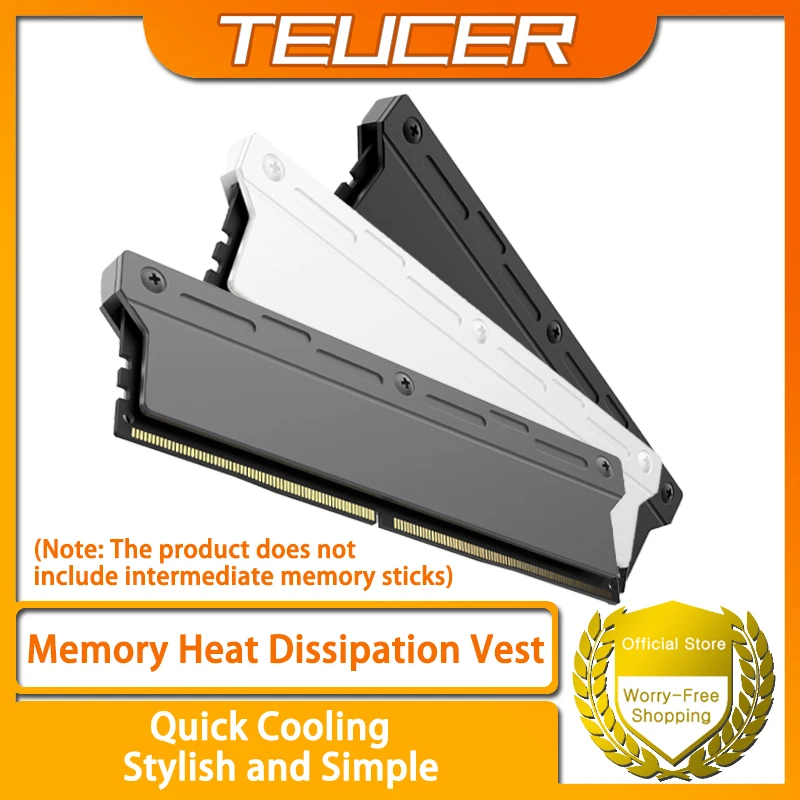 

TEUCER RAM Heatsink PC Memory Cooling Aluminum Vest Applicable to Desktop Memory DDR2 DDR3 DDR4 DDR5