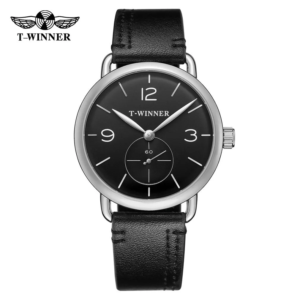 2023 Fashion Winner Top Brand Men\'s Simple Business Genuine Leather Waterproof Small Second Hand Mechanical Hollow Wrist Watches