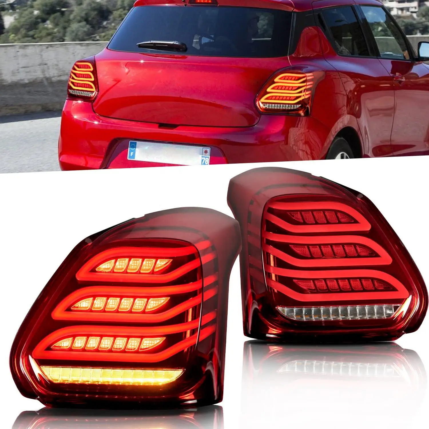 

LED Tail Light for Suzuki Swift 3th 2017-2023 Start up Animation Sequential Turn Assembly