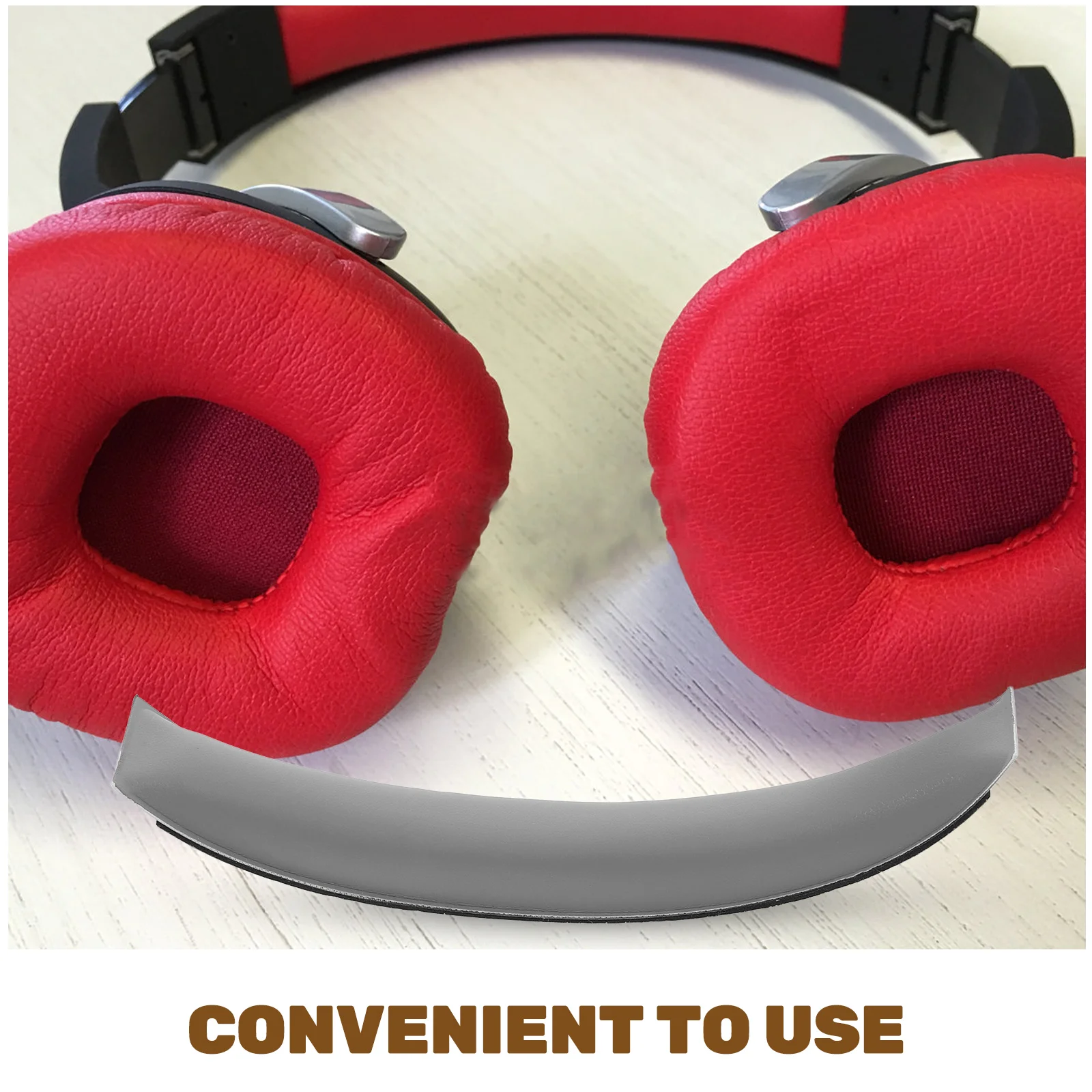 

Soft Pu Headphone Headband Cover Sleeve Protective Cushion Replacement Pad Durable Lightweight Portable Simple Color