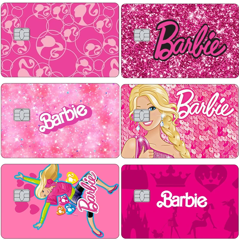 Anime Fashion Barbie Card Stickers Kawaii Bank Traffic Credit Debit Cards Matte Pvc Sticker Film Tape Skin Decal Gifts Tape Toys