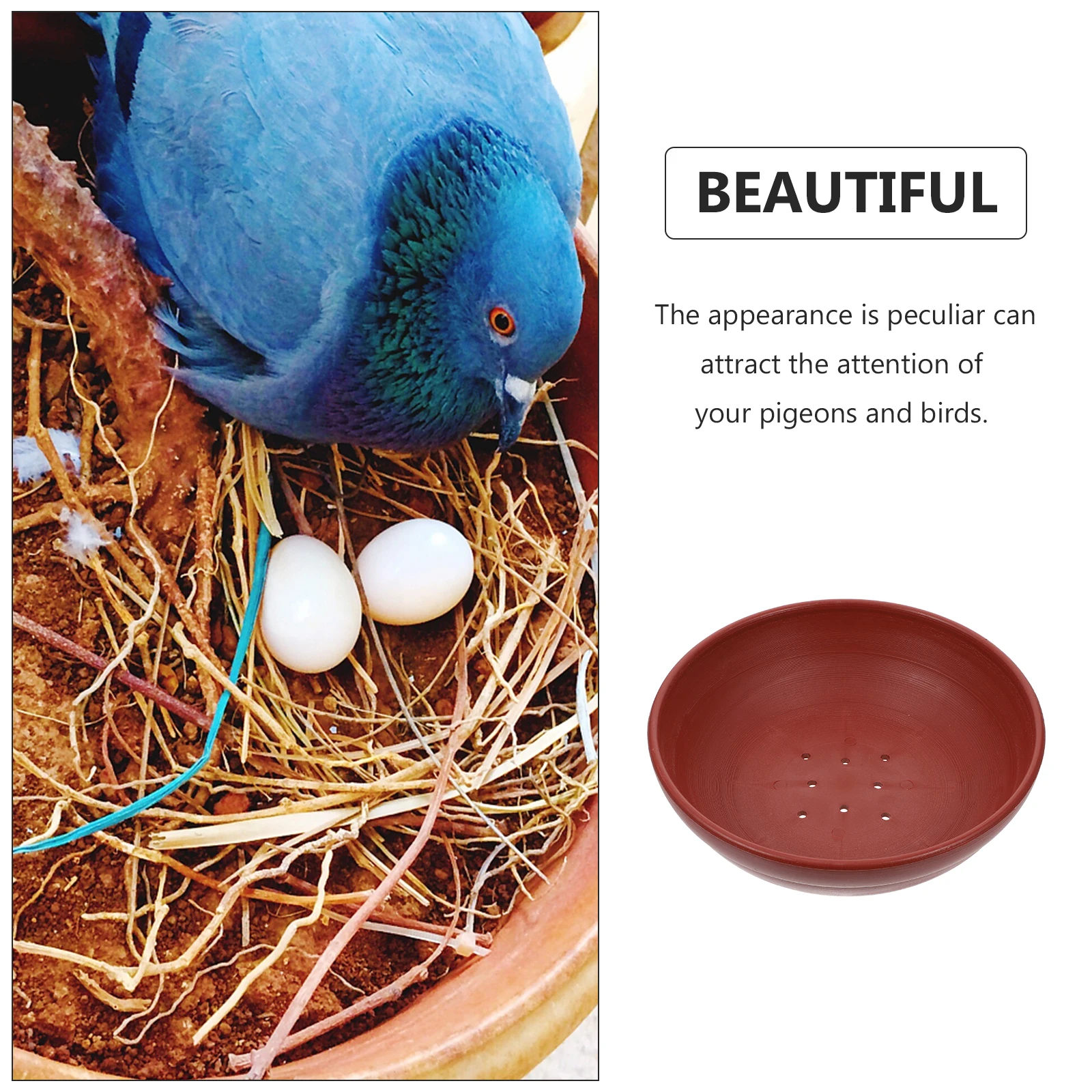 

2pcs Plastic Pigeon Egg Basin Breathable Bird Nest For Household Breeding Multi-Function Quail Nest Pigeon Accessory Supply