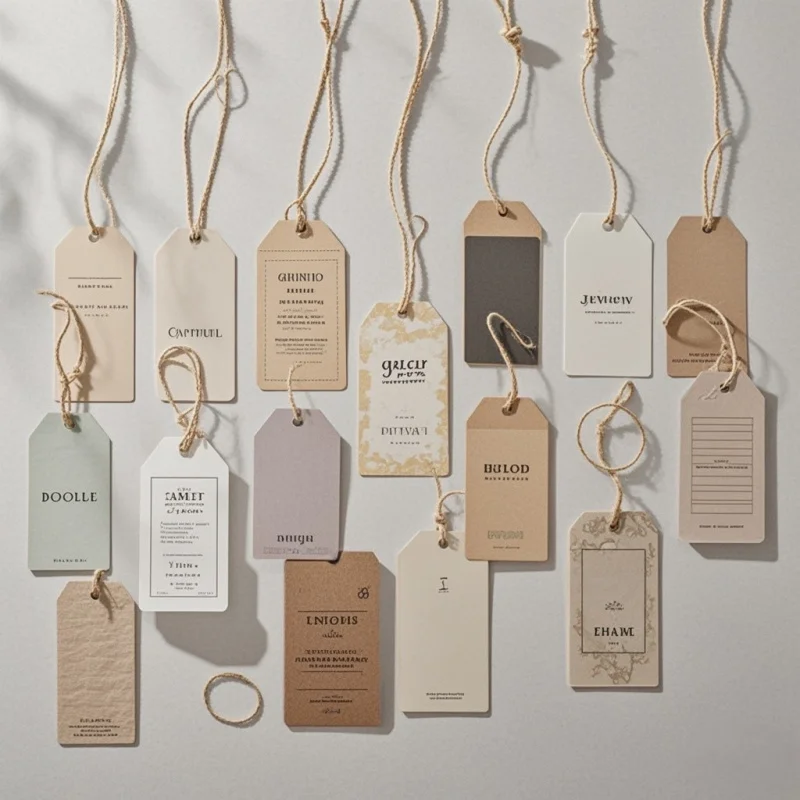 Custom..pieces.High Quality Luxury Swing Label Garment Tags Custom Printed Logo Paper Hang Tags String Rope Clothing Best Pri