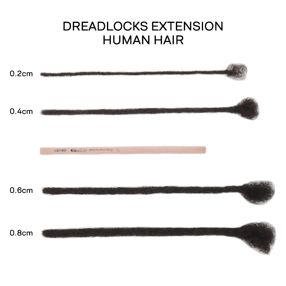 Extensions de cheveux naturels 0.2 faites à la main pour femmes, dreadlocks en continu, doux, 100% cm, vente en gros