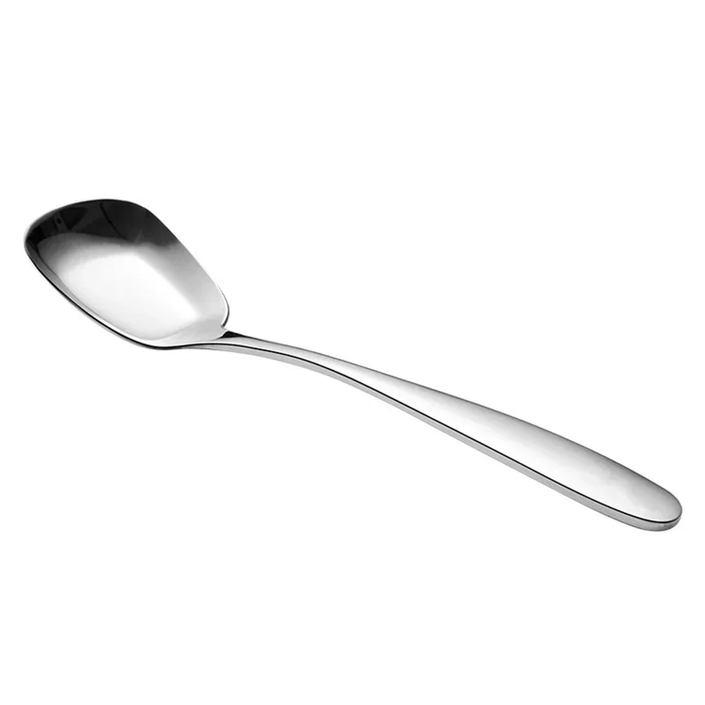 Rustproof Square Spoons Set Elegant Design Mirror Polished Stainless Steel Lightweight and Comfortable to Hold