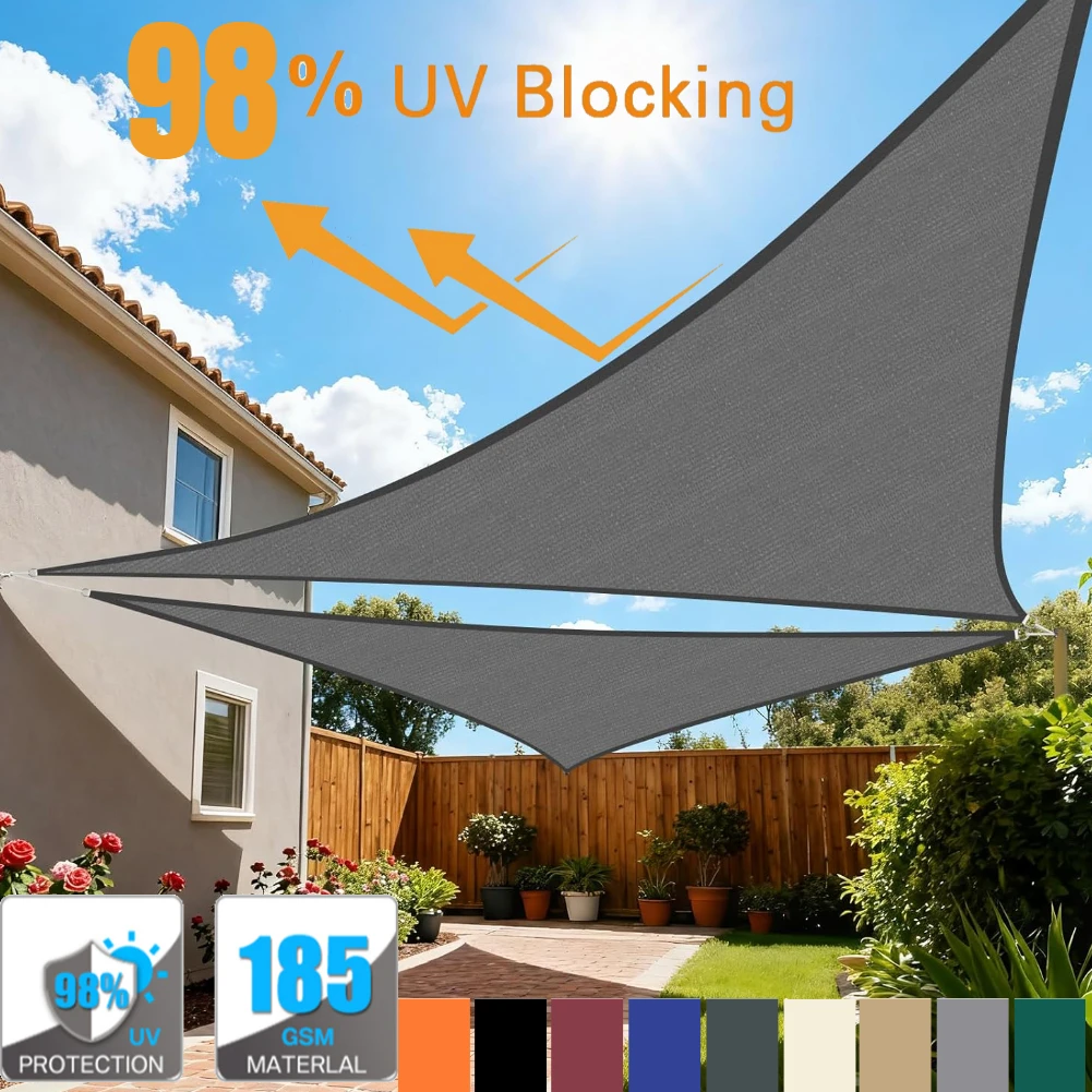 

Треугольный тент-парасоль от солнца с защитой от УФ-излучения 98%, водонепроницаемый навес для улицы, двора, патио, сада, газона, высокое качество