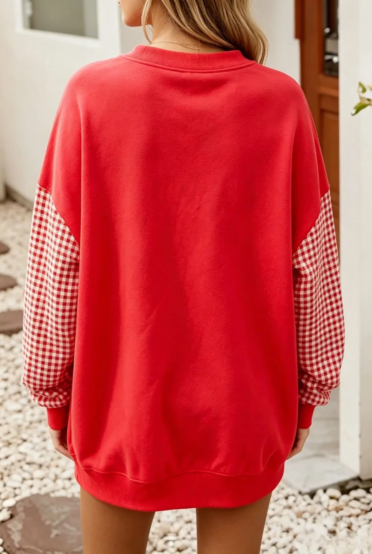 Loose New Sweatshirt Casual Fashion Splicing Autumn Winter Fashion Street Style Pattern Long Sleeve Round Neck Pullover Tops
