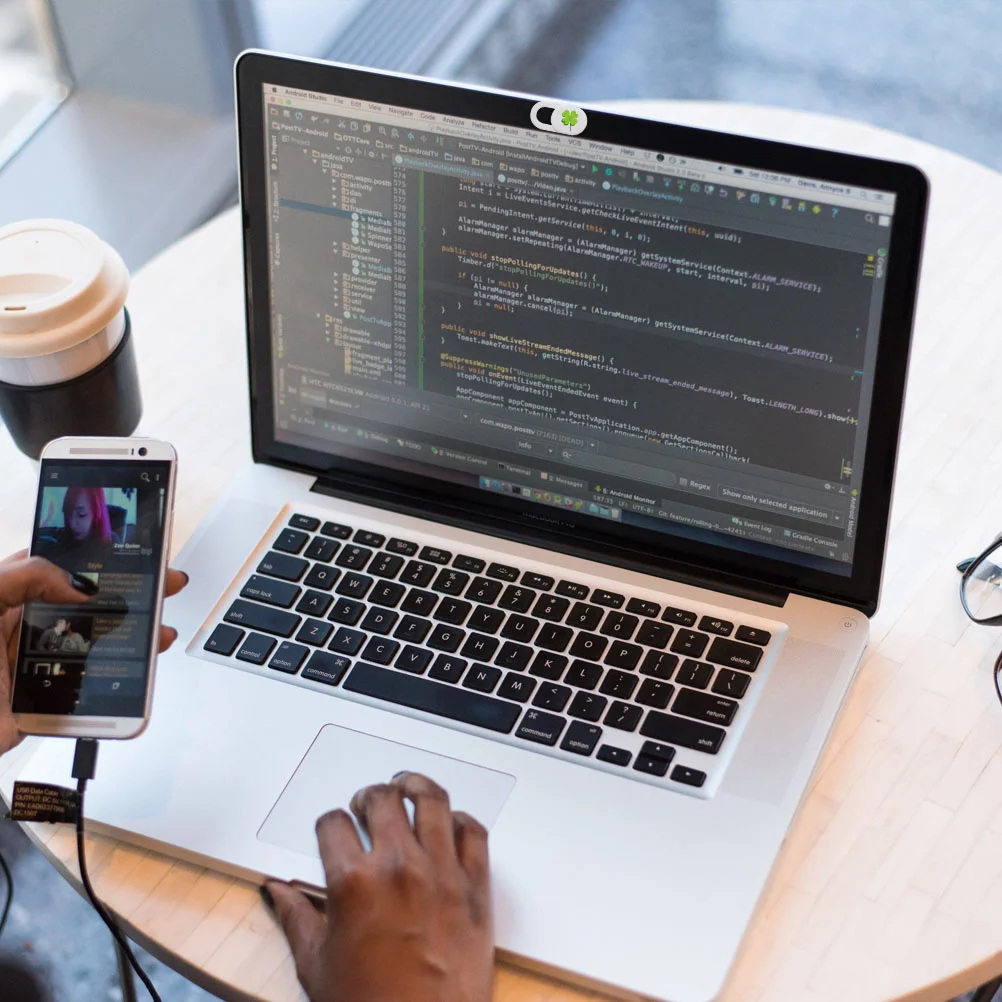 6 pçs privacidade proteger capa ultra fino slide portátil cobre trevo de quatro folhas padrão web lente escudo