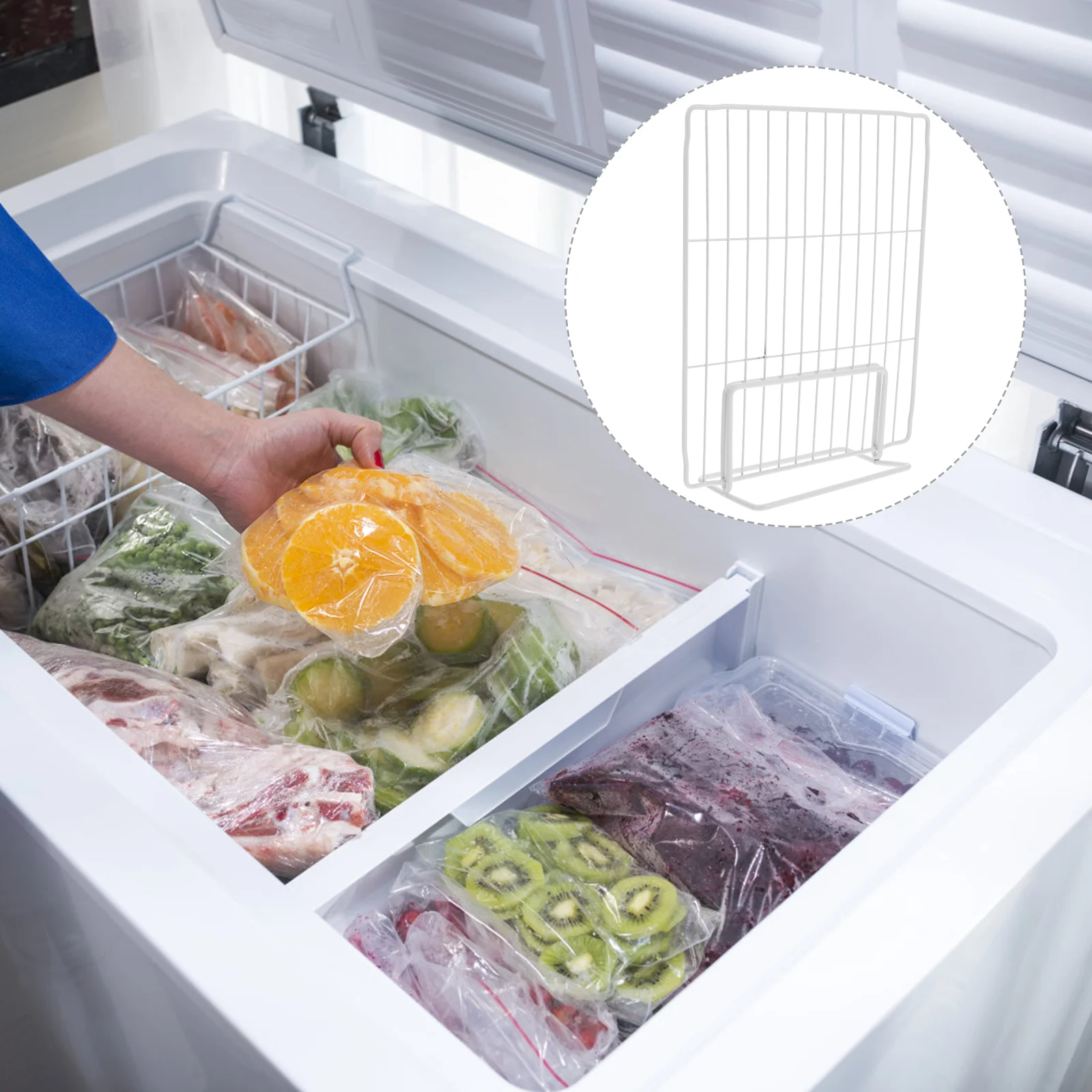 Refrigerator Divider Fridge Wire Shelf Freezer Partition Organizing Separator Cabinet Drawer White