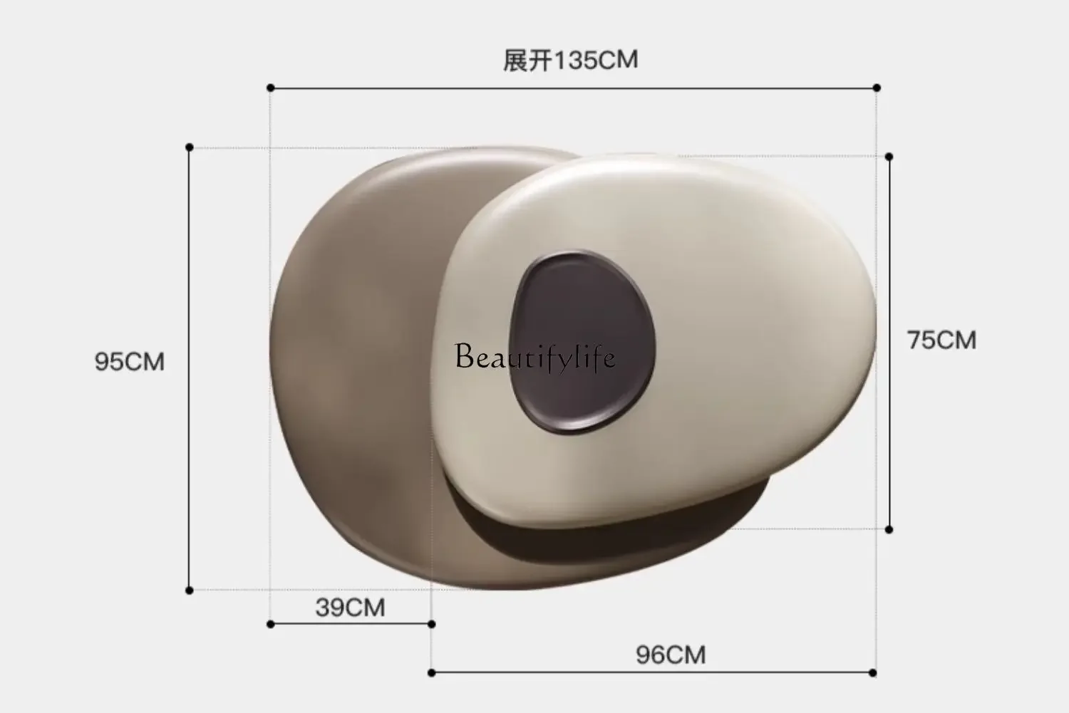 LS 04 طاولة قهوة دوارة من كوبل لغرفة المعيشة، حديثة وبسيطة، مصممة على شكل خاص
