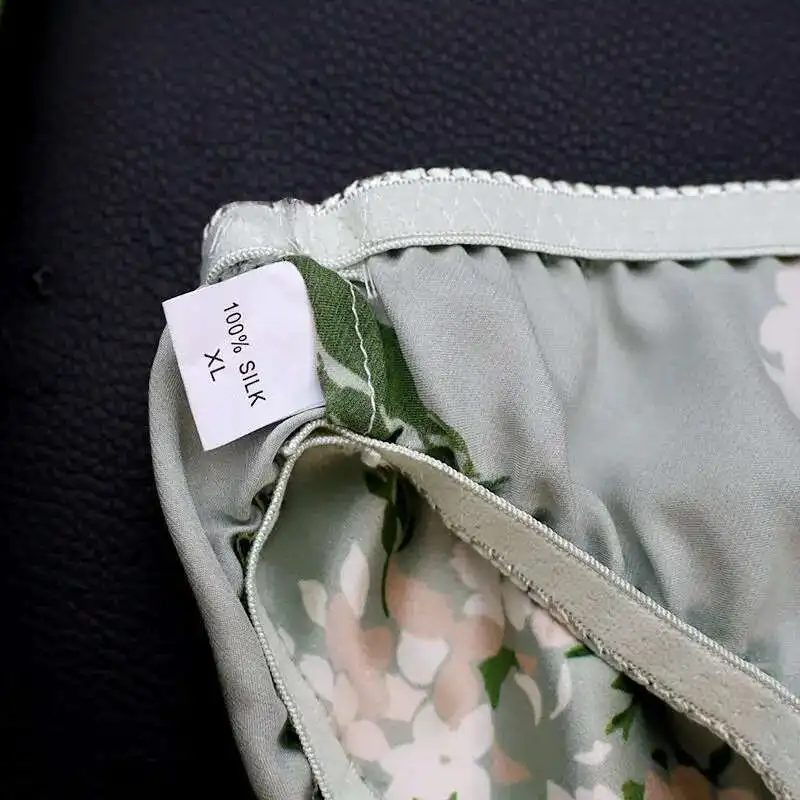 Summer Floral Print Ice Silk Men See Through Lingerie Panties Plus Size Underwear Sexy Medium Waist Briefs view 6