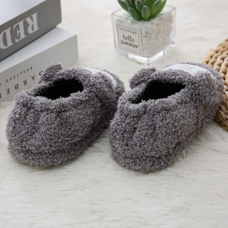 Toddler Boy Slippers for Kids Winter Plush Warm Cute Cartoon Sheep House Footwear Indoor Soft Rubber Sole Home Shoes Baby Items