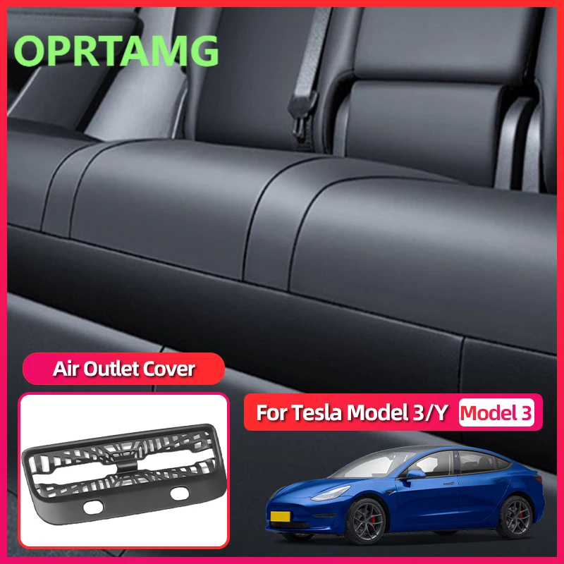 

Эмблемы для Tesla Model 3 Model Y 2020-2026, защитная рамка заднего кондиционера, клетчатая защита кондиционера автомобиля