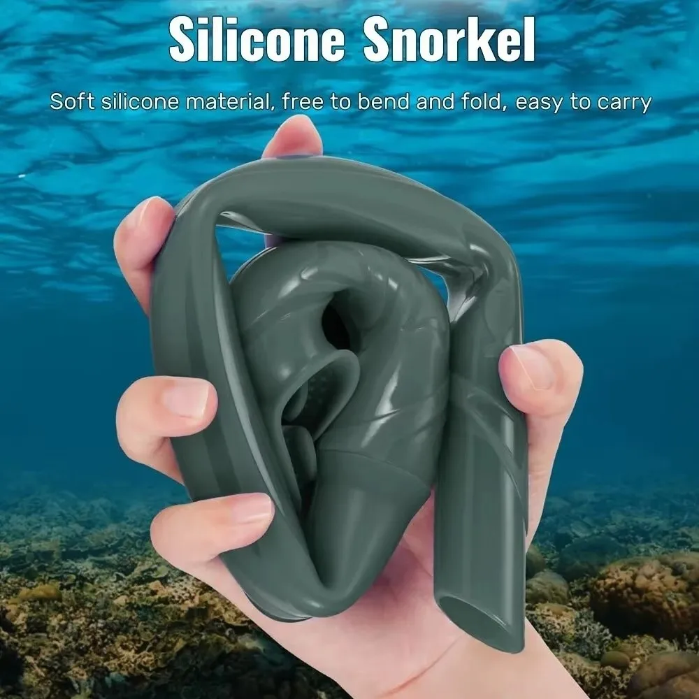 Soft Soft Silicone Diving Snorkel Portable Anti-Drop Swimming Snorkel Comfortable Arc-Bite Snorkeling Snorkel Diving Equipment