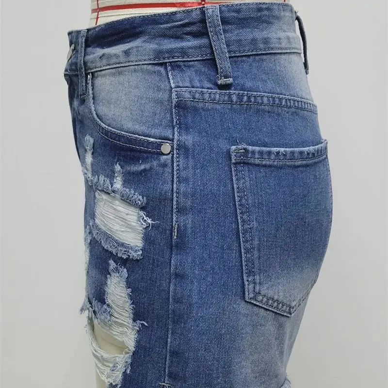 Gescheurde Jeans Vintage Hoge Taille Denim Shorts Voor Dames In Retro-Stijl Gescheurde Slim-Fit Zomer Mini-Shorts Voor Dames Met Hoge Taille