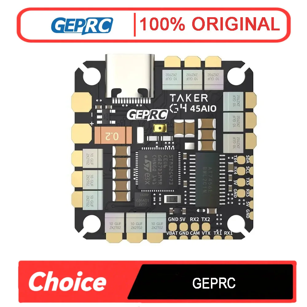 

GEPRC TAKER G4 45A 8-битный AIO G473 Управление полетом ESC - 2-6S FPV Гоночный дрон для фристайла