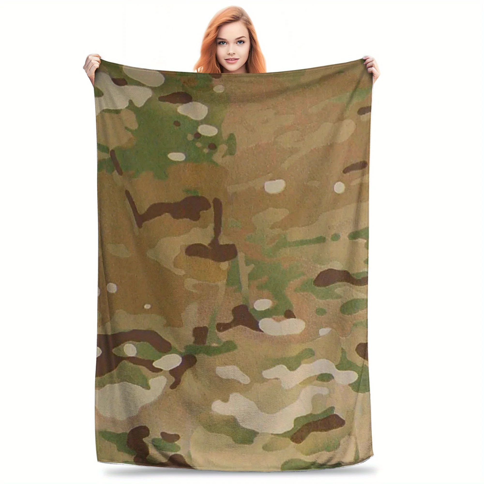 Tactical Comfort Flannel Throw Blanket Soft Camouflage Design All Season Cozy Comfort for Outdoor Enthusiasts Gift