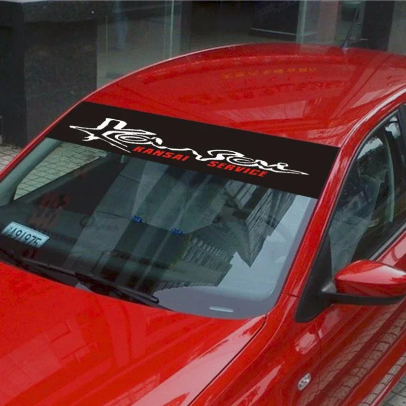 Decalcomania riflettente Parabrezza anteriore posteriore per auto Adesivo impermeabile Styling per gli accessori per la tuning delle finestre automatiche con logo del servizio Kansai