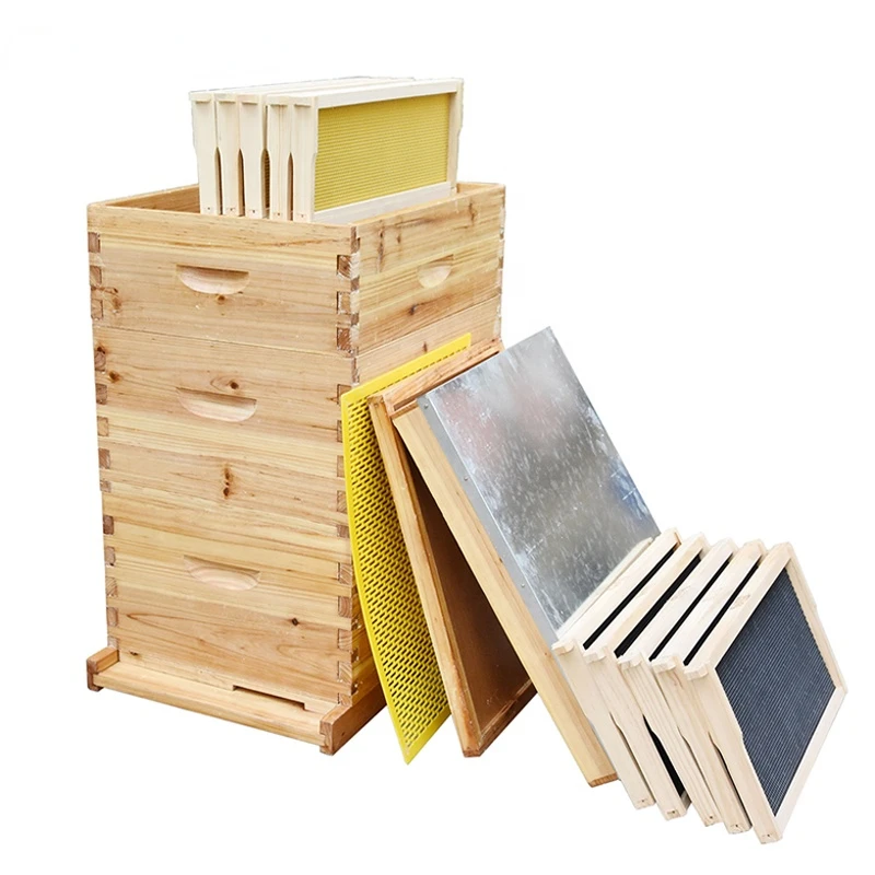 

beekeeping beehive 10 frames Langstroth 3 layers wax coated bee hives complete kits