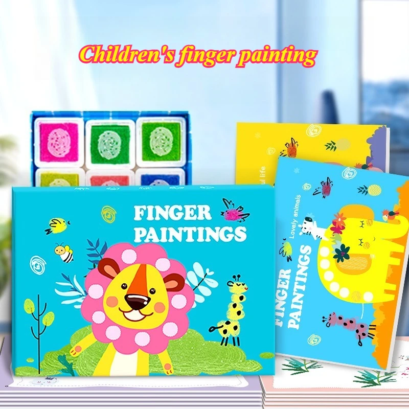 Crianças desenho de dedo 12/24 almofada de impressão colorida pintura jardim de infância graffiti álbum desenho do bebê montessori educação brinquedos habilidade
