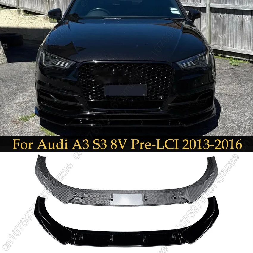 

Автомобильный передний бампер, спойлер, сплиттер, диффузор для Audi S3/A3 S-Line 8V Pre-LCI 2013-2016, глянцевый черный ABS, комплекты кузова, тюнинг