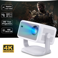 Native 1080P 680ANSI 4K Android 11 WUDUNG L018 360° Projector With Auto Keystone Correction Focus Wifi6 BT5.2 Portable Outdoor