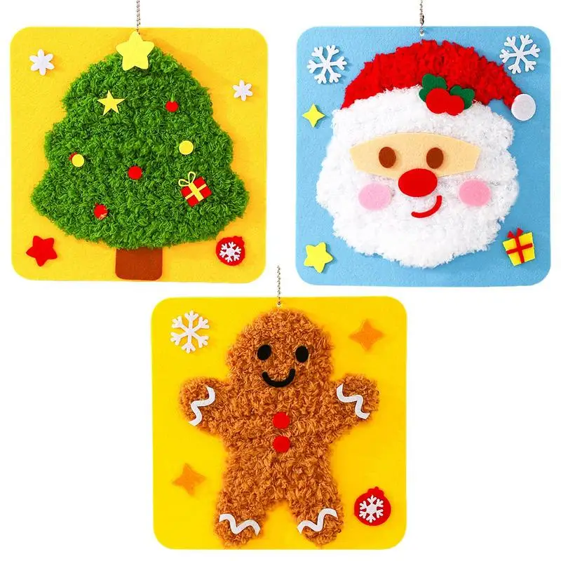 

Рождественские швейные проекты для детей, набор для шитья, художественные ремесла, креативные развивающие детские игрушки для вышивания для начинающих, нетканый набор для шитья