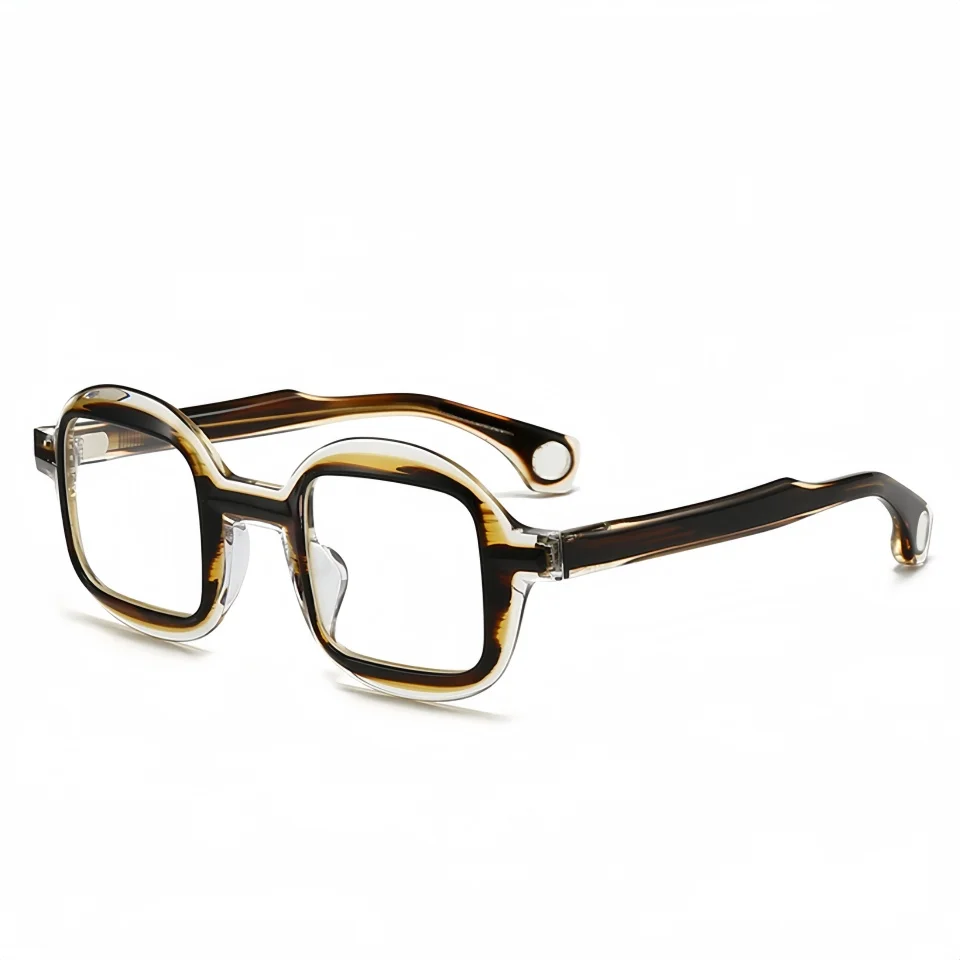 

Men Fashion Personalized Square Acetate Glasses Frame Women with Formula Optical Lens Myopia Computer Anti Blue Light Eyeglasses