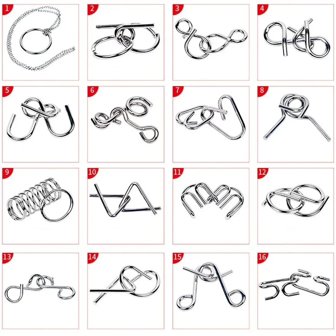 لعبة ألغاز حلقة معدنية صينية لتحفيز الدماغ، لعبة منطق الذكاء للبالغين والأطفال، لعبة سفر محمولة لتدريب العقل
