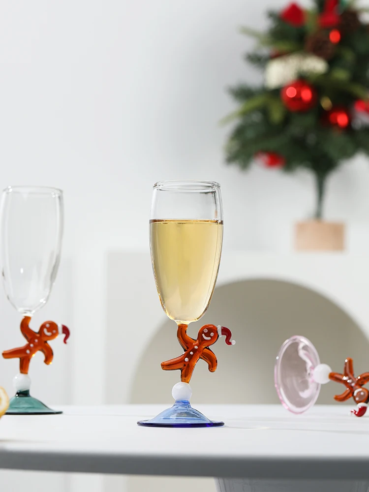 Gingerbread Man Cute Small Wine Glass Red Wine Glass Champagne Flute Slightly Tipsy Girl's Glass Christmas Gift