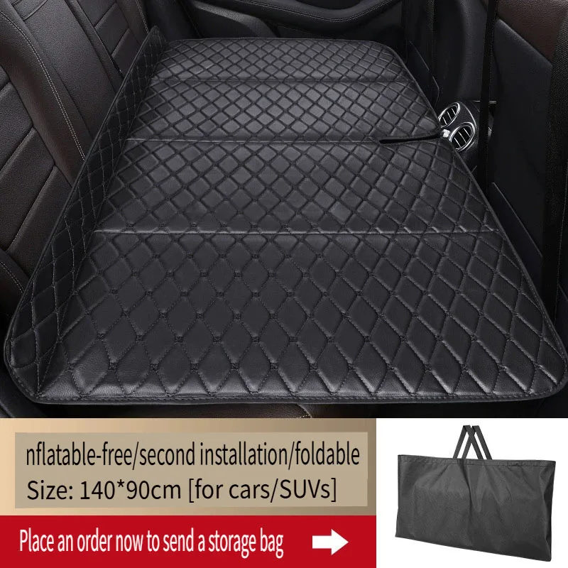 Foldable Car Backseat Bed No Inflation Needed Instant Setup Thick PU Leather Waterproof Non Slip Sleeping Mat for Travel Camping view 2