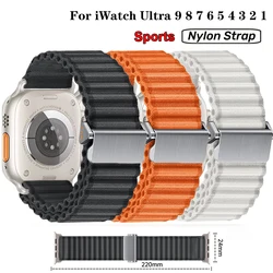 Sports Alpine loop Band For Apple Watch Ultra 49mm 45mm 44mm 42mm 41mm 40mm 38mm Nylon Strap Correa For IWatch 9 8 7 6 5 4 3 2 1