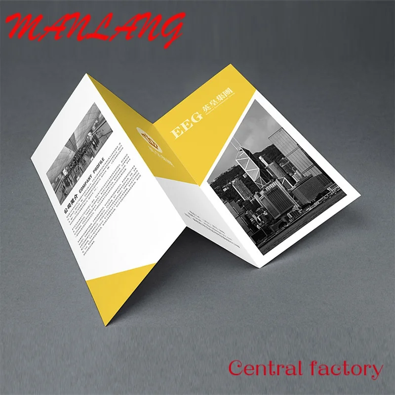 Custom  Folded Trifold Leaflet Printing Promotion Printable Leaflet Flyer