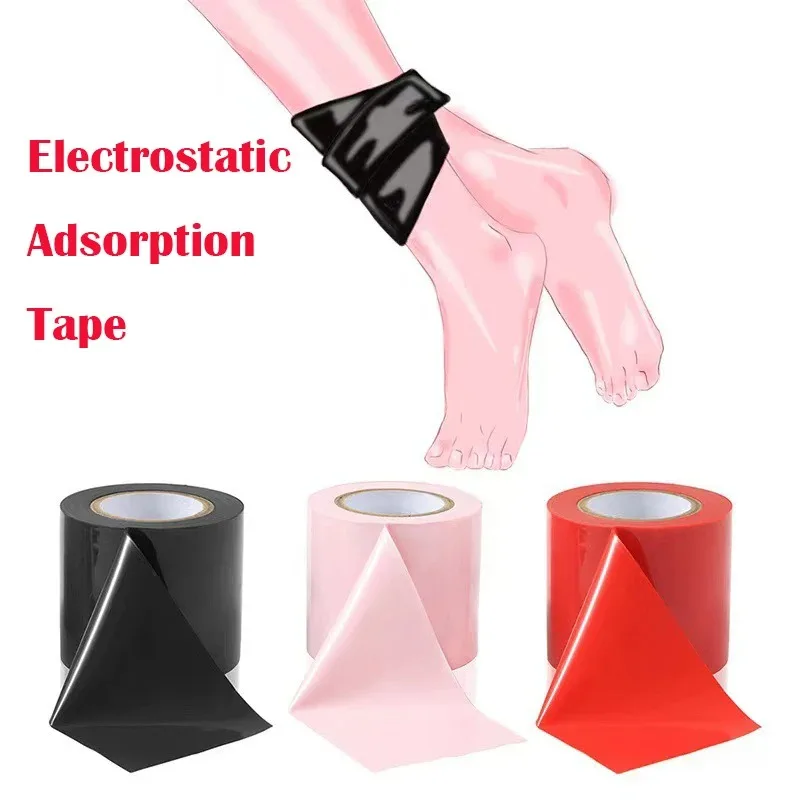 SM Sex Tapes BDSM Restraint Electrostatic Adsorption Tape Adult Couple Game Tool Handcuffs Leg Restraint Tape Bed Restraints Set