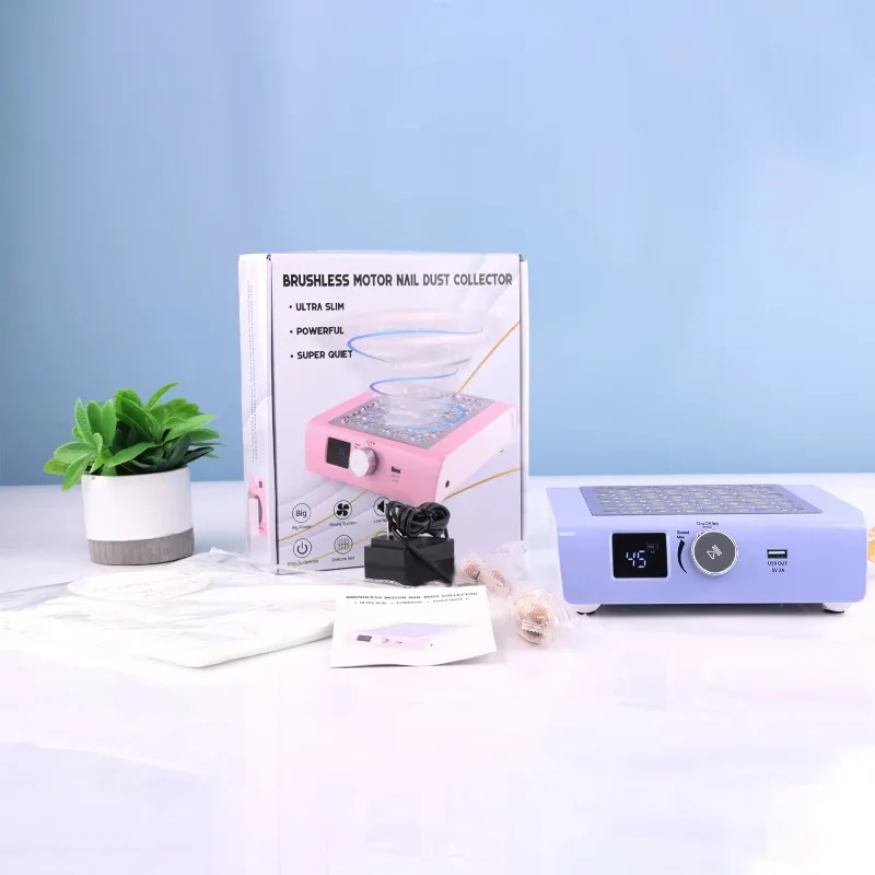 新入荷 85w 強力吸引 ブラシレスモーター 45000rpm ポータブル コードレス ネイルダストコレクター HDディスプレイ 回転速度
