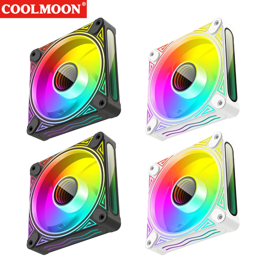120mm Case Fans 23dB 30LEDS Luminous Computer Case Radiator Auto Speed Regulation Smart Temperature Control Computer Accessories